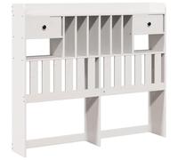 vidaXL Cabecero de Cama almacenaje Madera Maciza Pino Blanco 135 cm