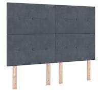 vidaXL Cabecero ajustable de color gris oscuro moderno | Elegante diseño acolchado de terciopelo montado en la pared, 144 cm de ancho, perfecto para la decoración del dormitorio.