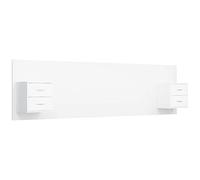 vidaXL Cabecero de Cama Cabezal Dormitorio Estructura Habitación Mobiliario Muebles Decoración Adorno con Mesitas Madera Contrachapada Blanco