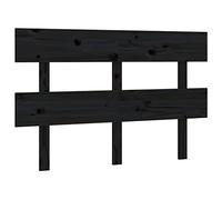 vidaXL Cabecero de Cama Cabezal Dormitorio Estructura Habitación Mobiliario Muebles Decoración Adorno Madera Maciza de Pino Negro 144x3x81 cm