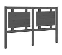 vidaXL Cabecero de Cama Cabezal Dormitorio Estructura Habitación Mobiliario Muebles Decoración Adorno Madera Maciza de Pino Gris 145,5x4x100 cm