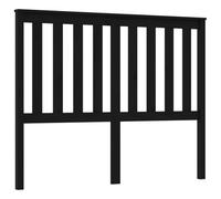 vidaXL Cabecero de Cama Cabezal Dormitorio Estructura Habitación Mobiliario Muebles Decoración Adorno Madera Maciza de Pino Negro 146x6x101 cm