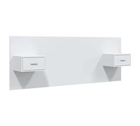 vidaXL Cabecero de cama Cabezal dormitorio con mesitas, madera contrachapada blanco