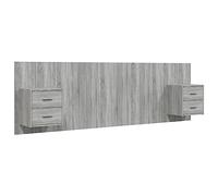 vidaXL Cabecero de Cama Cabezal Dormitorio Estructura Habitación Mobiliario Muebles Decoración Adorno y Mesitas Madera Contrachapada Gris Sonoma