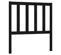 vidaXL Cabecero de Cama Cabezal Dormitorio Estructura Habitación Mobiliario Muebles Decoración Adorno Madera Maciza de Pino Negro 81x4x100 cm