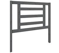 vidaXL Cabecero de Cama Cabezal Dormitorio Estructura Habitación Mobiliario Muebles Decoración Adorno Madera Maciza de Pino Gris 96x4x100 cm
