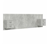 vidaXL Cabecero de Cama Cabezal Dormitorio Estructura Habitación Mobiliario Muebles Decoración Adorno y Mesitas Madera Contrachapada Gris Hormigón