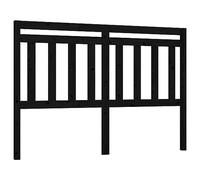 vidaXL Cabecero de Cama Cabezal Dormitorio Estructura Habitación Mobiliario Muebles Decoración Adorno Madera Maciza de Pino Negro 126x4x100 cm