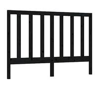 vidaXL Cabecero de Cama Cabezal Dormitorio Estructura Habitación Mobiliario Muebles Decoración Adorno Madera Maciza de Pino Negro 126x4x100 cm