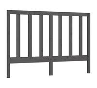 vidaXL Cabecero de Cama Cabezal Dormitorio Estructura Habitación Mobiliario Muebles Decoración Adorno Madera Maciza de Pino Gris 126x4x100 cm