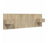 vidaXL Cabecero de Cama Cabezal Dormitorio Estructura Habitación Mobiliario Muebles Decoración Adorno con Mesitas Madera Contrachapada Roble Sonoma