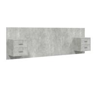 vidaXL Cabecero de Cama Cabezal Dormitorio Estructura Habitación Mobiliario Muebles Decoración Adorno y Mesitas Madera Contrachapada Gris Hormigón
