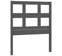 vidaXL Cabecero de Cama Cabezal Dormitorio Estructura Habitación Mobiliario Muebles Decoración Adorno Madera Maciza de Pino Gris 95,5x4x100 cm