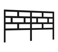 vidaXL Cabecero de Cama Cabezal Dormitorio Habitación Estructura Mobiliario Muebles Decoración Adorno Negro 186x4x100 cm Madera Maciza de Pino