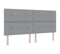 vidaXL Cama con Cabecero Alto en Gris Claro | Altura Ajustable Estilo Moderno Muebles de Dormitorio de Lino Duraderos Diseño Chido Comodidad en el Sueño Decoración Moderna Patas Cuadradas