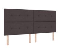 vidaXL Cabecero de Cama con Botones capitoné Tela marrón Oscuro 200 cm