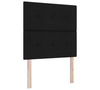 vidaXL Cabecero Tapizado Alto Moderno Tela Negra | Patas de Madera Sólida de Pino 100 cm de Ancho Resistente a Manchas Ideal para Decoración de Dormitorio Soporte de Cama Elegante y Duradero