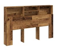 vidaXL Cabecero Armario Madera ingeniería Envejecida 160x19x103,5 cm, cabecero, Armario de Cama, cabecero con estantería