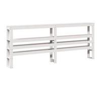 vidaXL Cabecero de Cama con estantes Madera Maciza Pino Blanco 200 cm