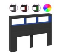 Vidaxl cabecero de cama con led negro 140x17x102 cm