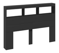 vidaXL Cabecero de Cama con LED Negro 140x17x102 cm