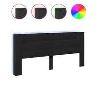 Vidaxl cabecero de cama con led negro 220x16,5x103,5 cm