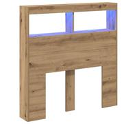 vidaXL Cabecero de Cama con LED Roble Artesanal 100x17x102 cm, cabecero, Armario de Cama, cabecero con estantería, cabecero de Cama con almacenaje