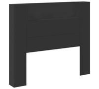 vidaXL Cabecero de Cama con Luz LED, Armario Decorativo con Almacenamiento, Cabecera para Pared, Mueble para Dormitorio Hogar, Negro