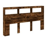 Cabecero De Cama Con Luz Led Roble Ahumado 180x17x102 Cm Vidaxl