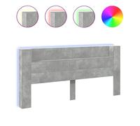 Vidaxl cabecero de cama con luz led gris hormigón 220x16,5x103,5 cm