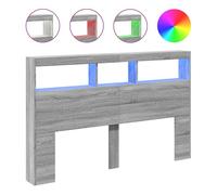 Vidaxl cabecero de cama con luz led gris sonoma 160x17x102 cm
