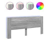 Vidaxl cabecero de cama con luz led gris sonoma 220x16,5x103,5 cm
