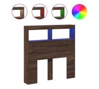 Vidaxl cabecero de cama con luz led marrón roble 100x17x102 cm