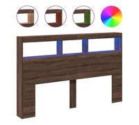 Vidaxl cabecero de cama con luz led marrón roble 160x17x102 cm