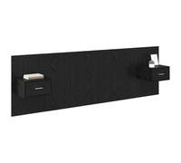 vidaXL Cabecero de Cama con mesitas con cajón 3 pcs Roble Negro, Decoración Moderna para Dormitorio, cabecero Flotante Rectangular, Muebles Que ahorran Espacio, iluminación LED, soluciones de収納