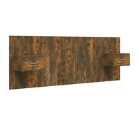 vidaXL Cabecero de Cama Cabezal Dormitorio Estructura Habitación Mobiliario Muebles Decoración Adorno con Mesitas Madera Contrachapada Roble Ahumado