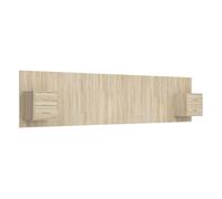 Vidaxl cabecero de cama con mesitas madera contrachapada roble sonoma
