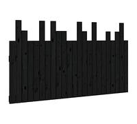 Cabecero De Cama De Pared Madera Maciza Pino Negro 146,5x3x80cm Vidaxl
