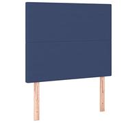 vidaXL Cabecero Dormitorio Cabezal Estructura Cama Tapizado Adorno Decoración Habitación Dormir Casa Hogar Tela Azul 90x5x118/128 cm