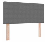 vidaXL Cabecero de Cama diseño Sencillo con LED Pana Gris Claro 90 cm