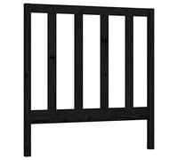 vidaXL Cabecero de Cama Dormitorio Cabezal Tapizado Decoración Acolchado Protector Elástico Prueba Polvo Madera Maciza de Pino Negro 95x4x100 cm