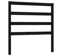vidaXL Cabecero de Cama Dormitorio Cabezal Tapizado Decoración Acolchado Protector Elástico Prueba Polvo Madera Maciza de Pino Negro 95x4x100 cm
