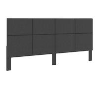 vidaXL Cabecero de Cama Matrimonio Juvenil Estructura Decoración Tapizado Muebles de Habitación Dormitorio Acolchado de Tela Gris Oscuro 200x200 cm