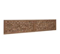 vidaXL Cabecero de Cama Natural Madera de Teca Maciza, Cabecero de Madera Rústico, Estilo Campestre, Montaje en Pared, Decoración de Tejo, Acabados Acogedores