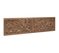 vidaXL Cabecero de Cama Natural Madera de Teca Maciza, Cabecero de Madera Rústico, Estilo Campestre, Montaje en Pared, Decoración de Tejo, Acabados Acogedores
