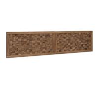vidaXL Cabecero de Cama Natural Madera de Teca Maciza, Cabecero de Madera Rústico, Estilo Campestre, Montaje en Pared, Decoración de Tejo, Acabados Acogedores