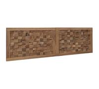 vidaXL Cabecero de Cama Natural Madera de Teca Maciza, Cabecero de Madera Rústico, Estilo Campestre, Montaje en Pared, Decoración de Tejo, Acabados Acogedores