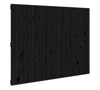 Vidaxl cabecero de cama pared madera maciza pino negro 146,5x3x110 cm