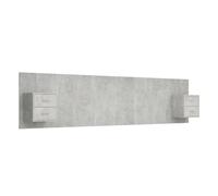 Vidaxl cabecero de cama y mesitas madera contrachapada gris hormigón