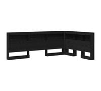 vidaXL Cabecero de Estante en Roble Negro 120 x 190 cm, diseño en L Que Ahorra Espacio, Hecho de Madera ingenierizada. Tiene Amplio Almacenamiento con estantes. Es una solución Minimalista para el do